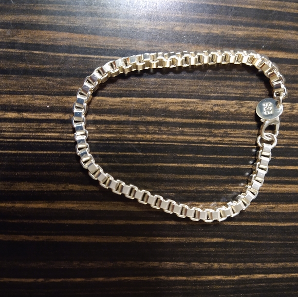White gold plated 925 silver cube bracelet - Picture 1 of 1